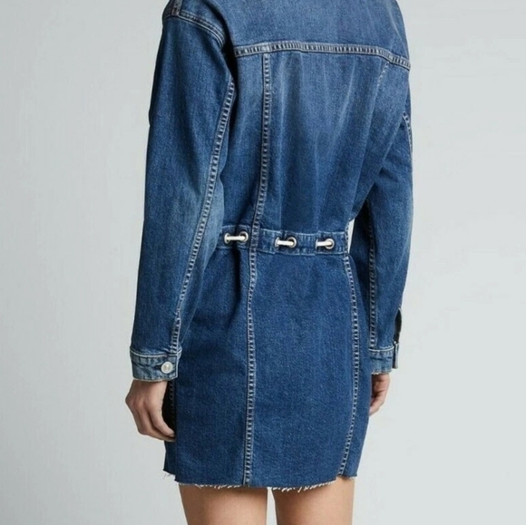 HUDSON Denim Button-Up Dress with Drawstring Waist - Picture 4 of 16